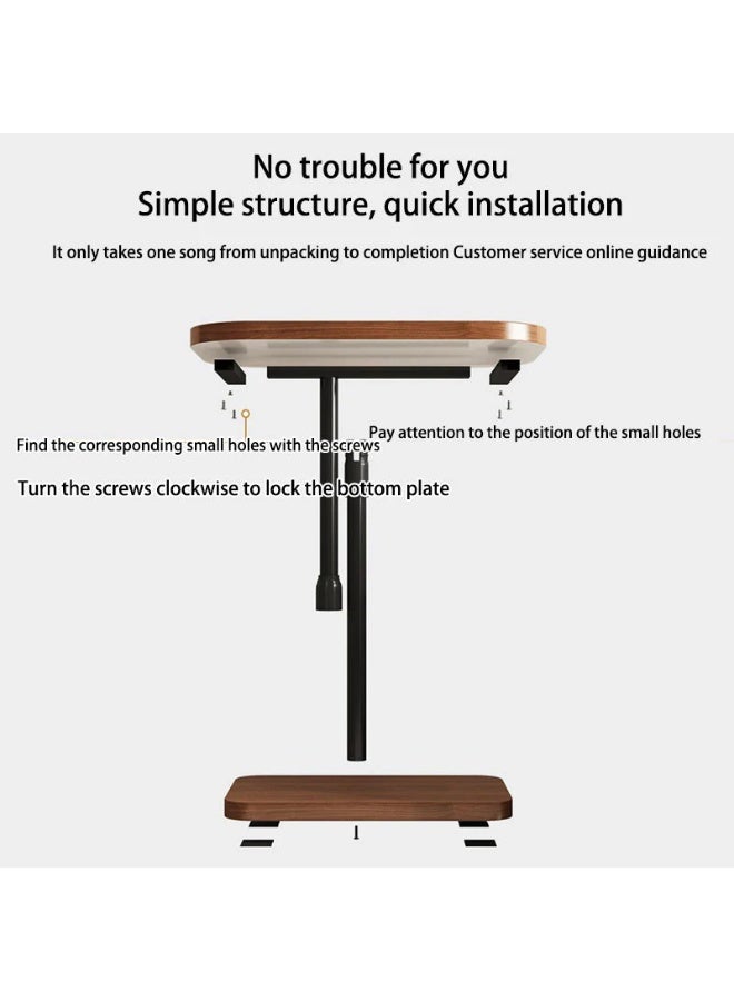 DubaiGallery Modern Adjustable Sofa Side Table with Wooden Top, Multi-Purpose Laptop and Coffee Table, Height Adjustable 60 to 90cm, Space Saving Design for Living Room, Bedroom and Office - Image 4